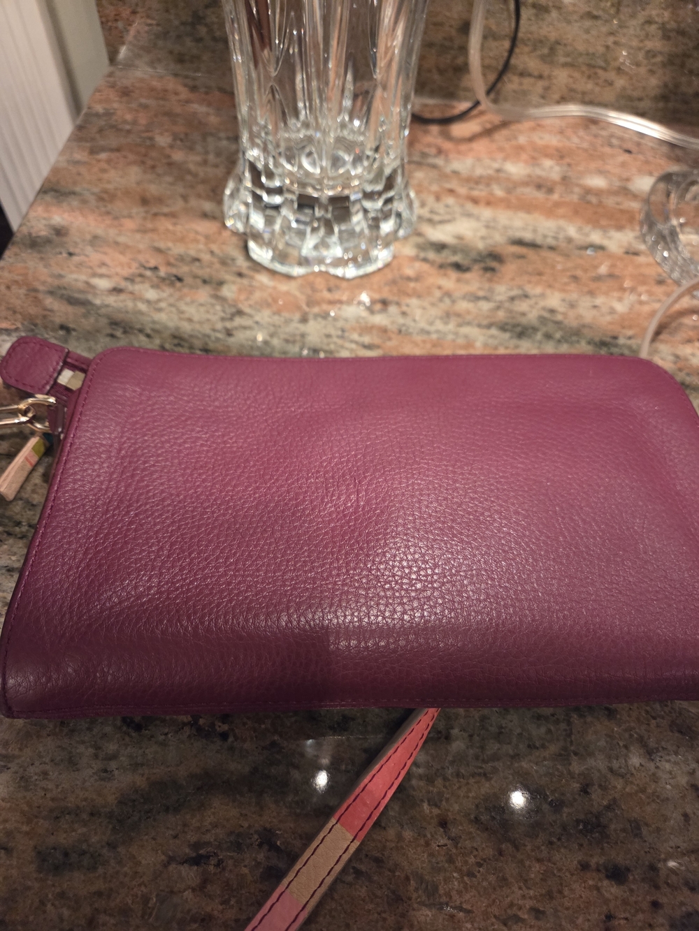 Tory Burch Berry-Burgundy Leather Crossbody Bag and Wallett Set - Picture 5 of 8